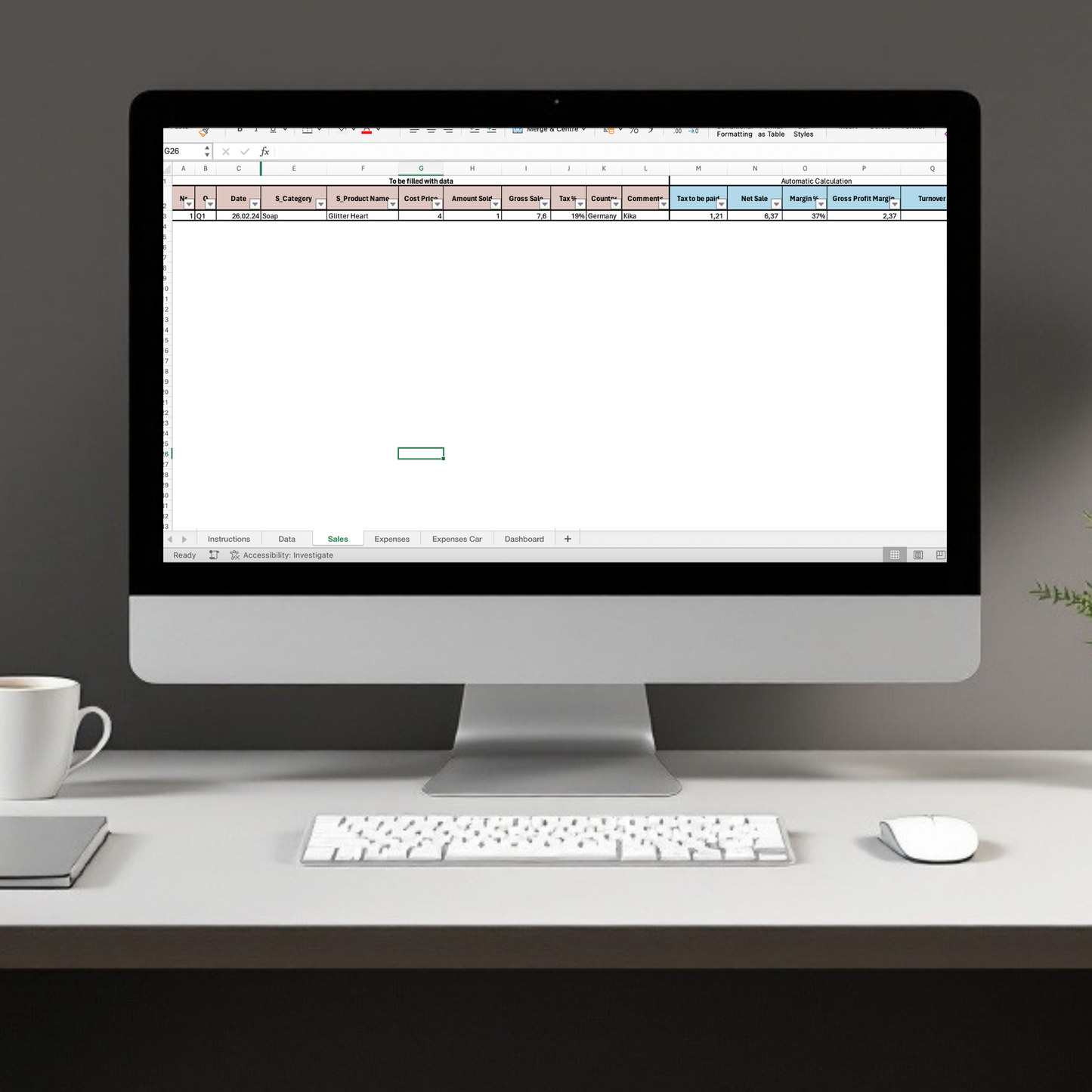 Sales & Expenses Tracker – Excel Tool for Small Business Owners