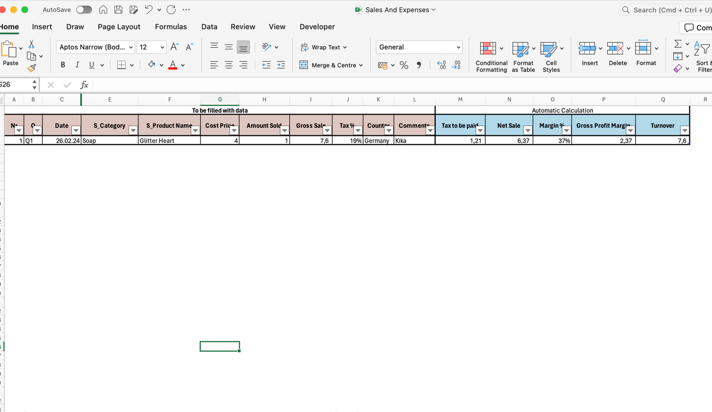 Sales & Expenses Tracker – Excel Tool for Small Business Owners