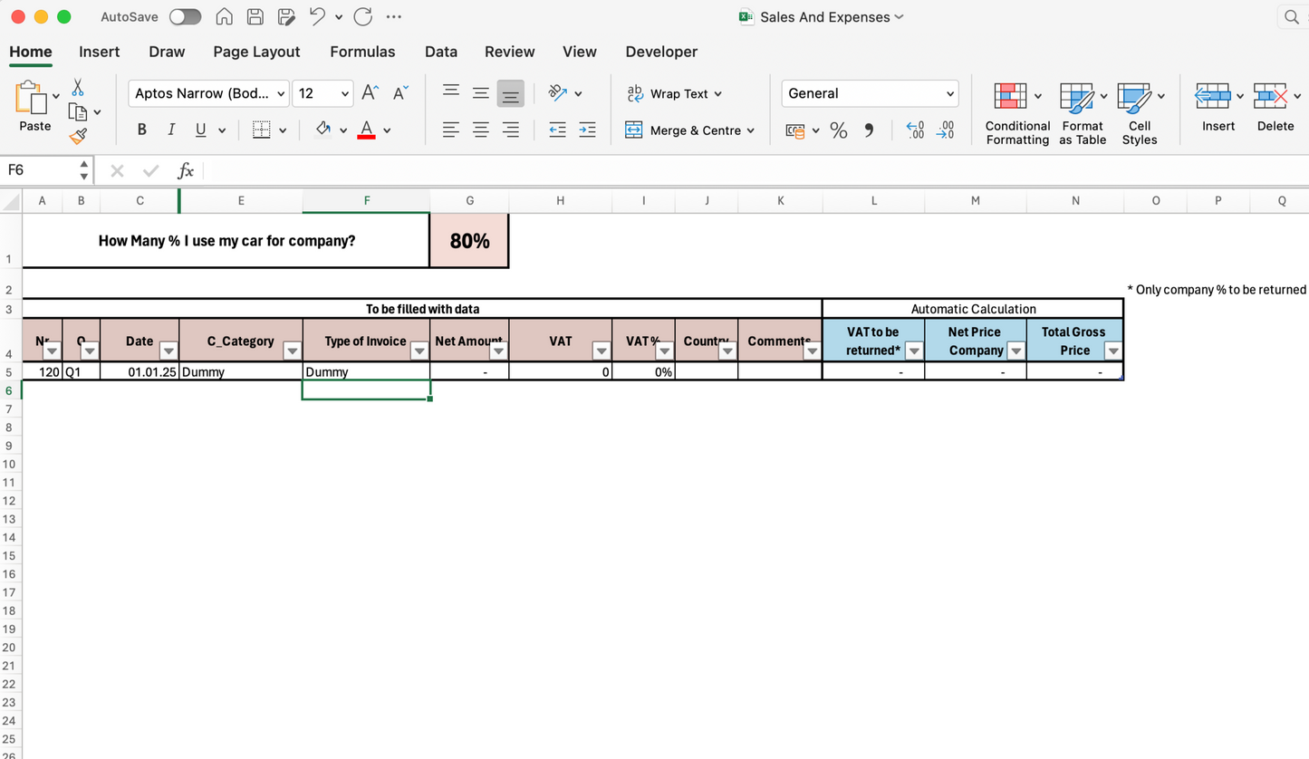 Sales & Expenses Tracker – Excel Tool for Small Business Owners