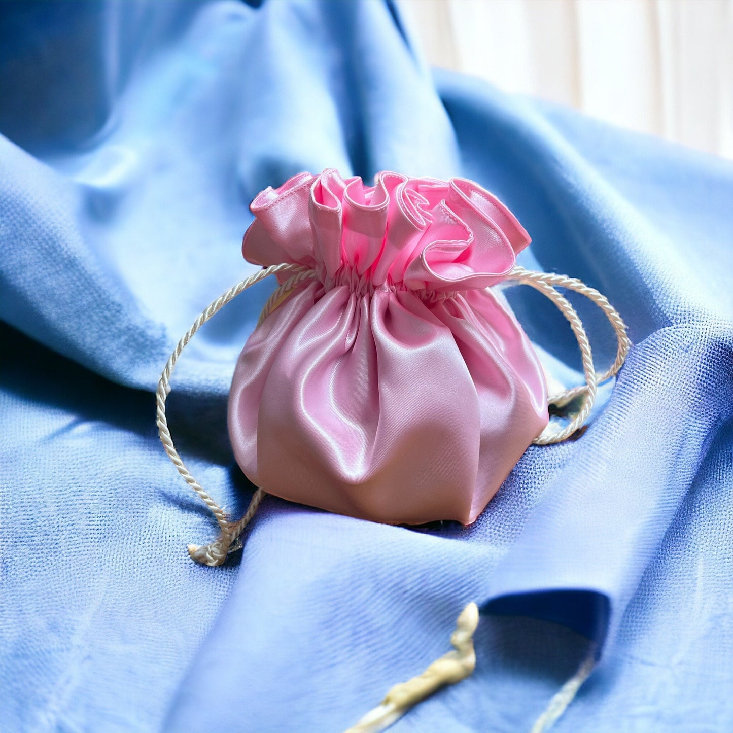Bridgerton inspired Handmade Pounch Bag Sewed Satin Perfect gift for her Prom Bag Fan handbag Regency style women accessories