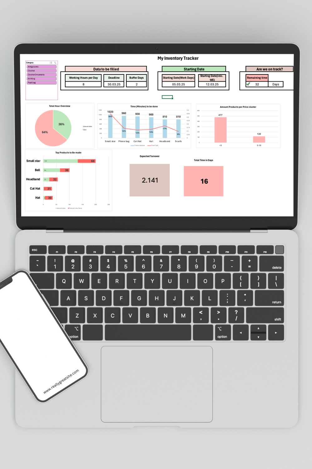 Inventory Market Tracker – Excel-Tool für Handmade-Verkäufer