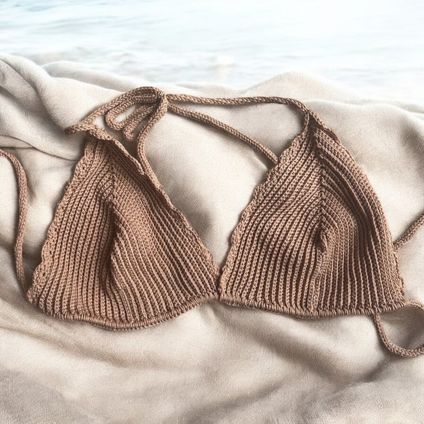 Solana -  Triangle Crochet Bikini Top